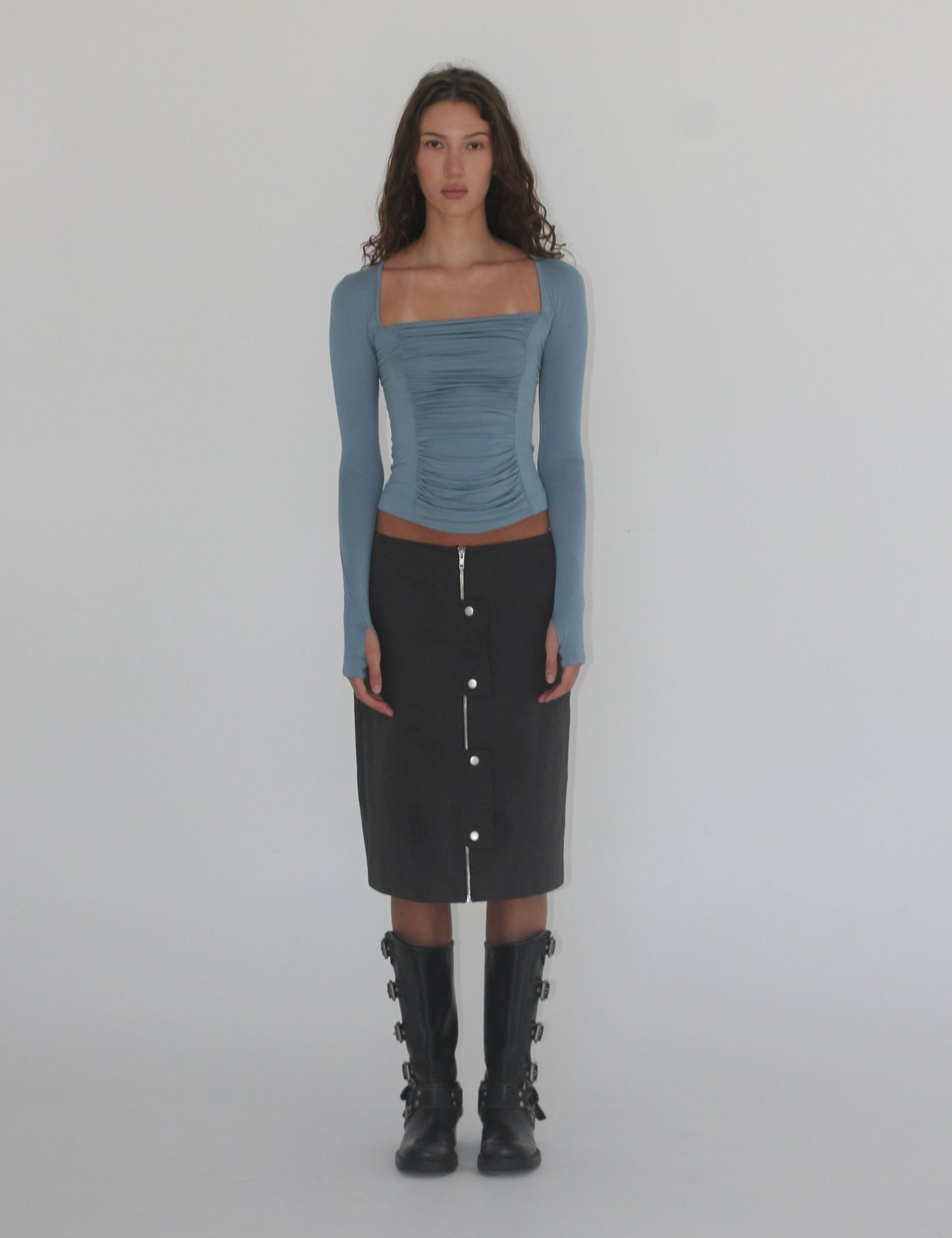 RUCHED LONG SLEEVE