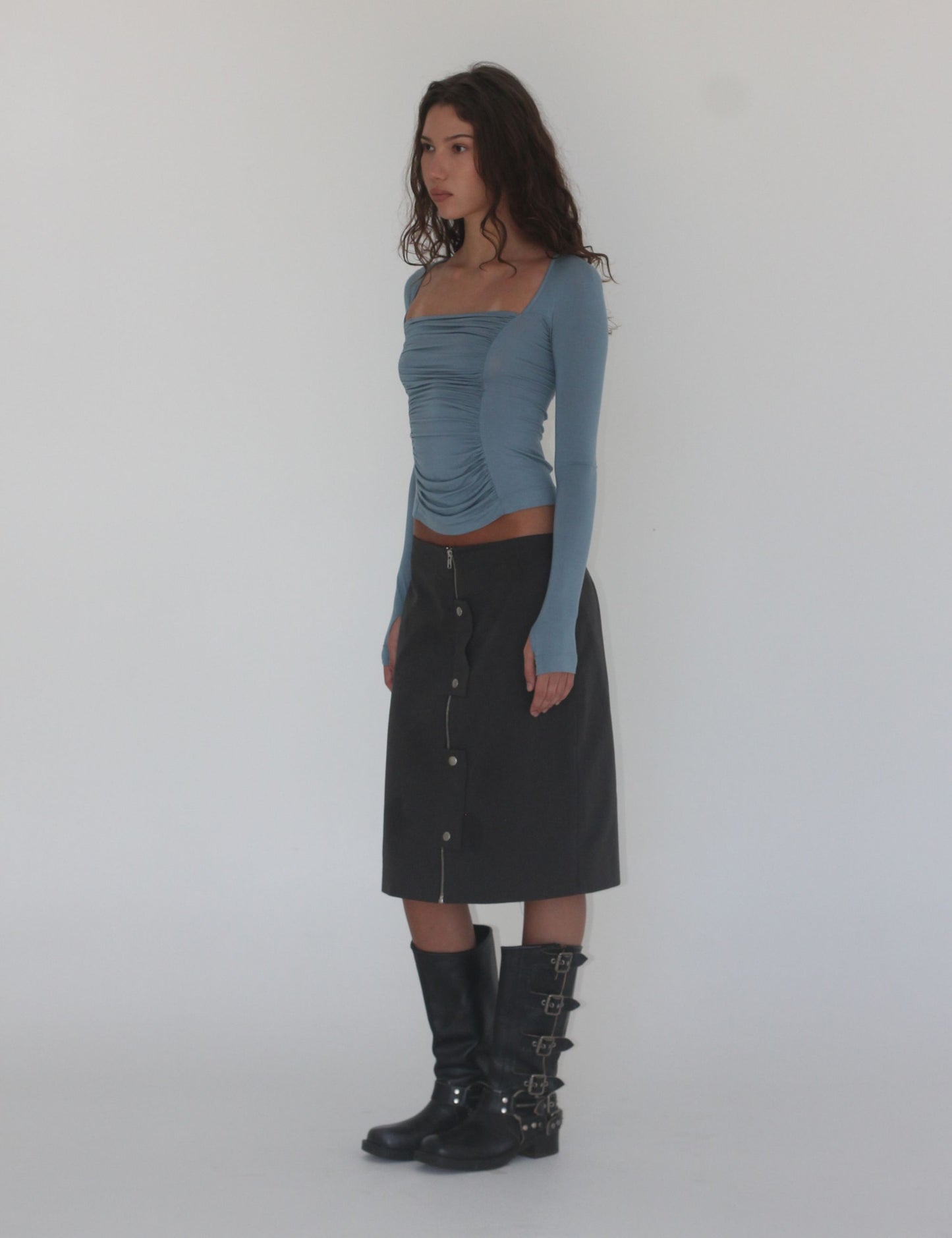 RUCHED LONG SLEEVE