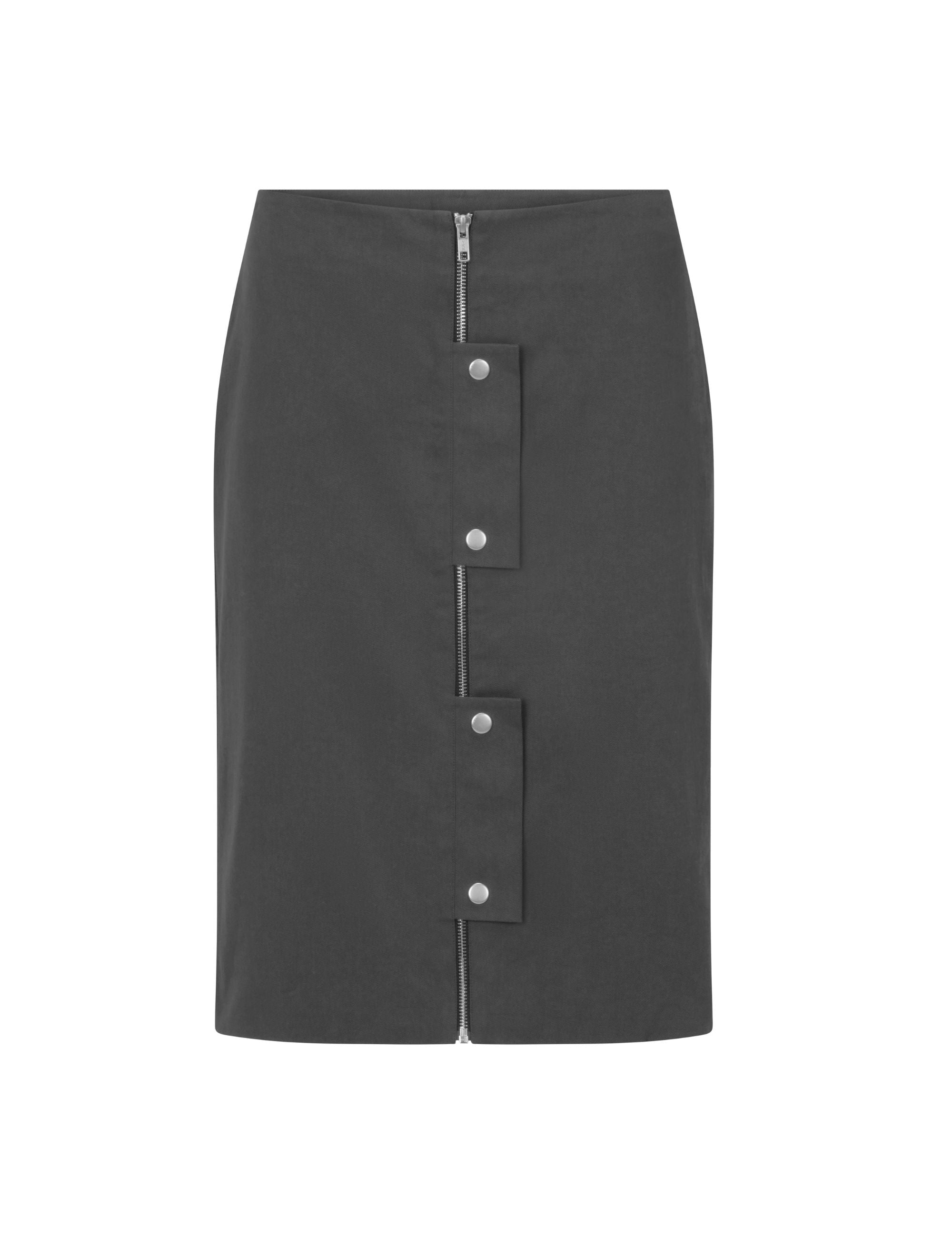 ZIP MIDI SKIRT