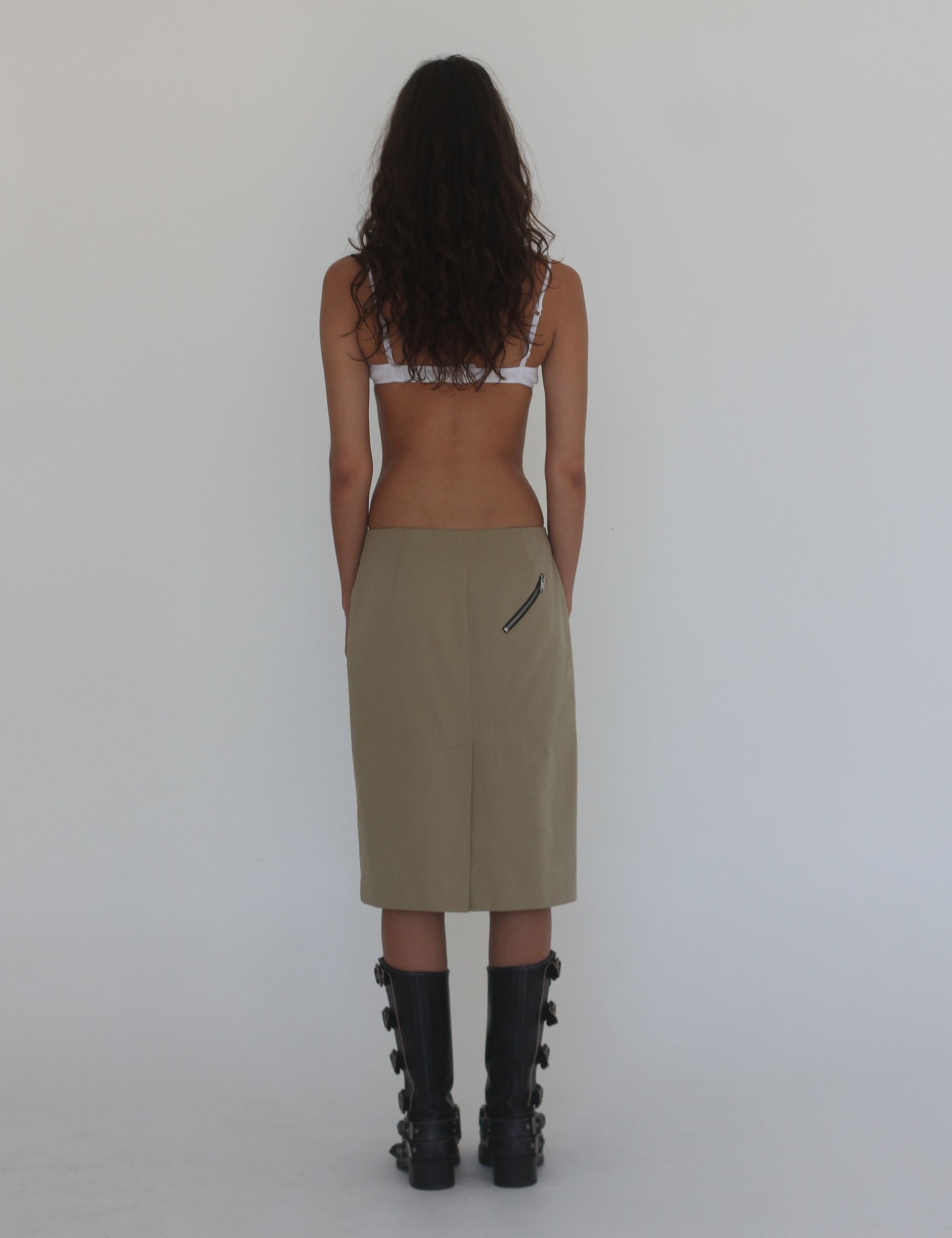 ZIP MIDI SKIRT